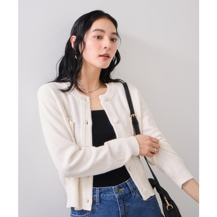 くるみ釦ニットカーディガン | VIS  | 詳細画像16 