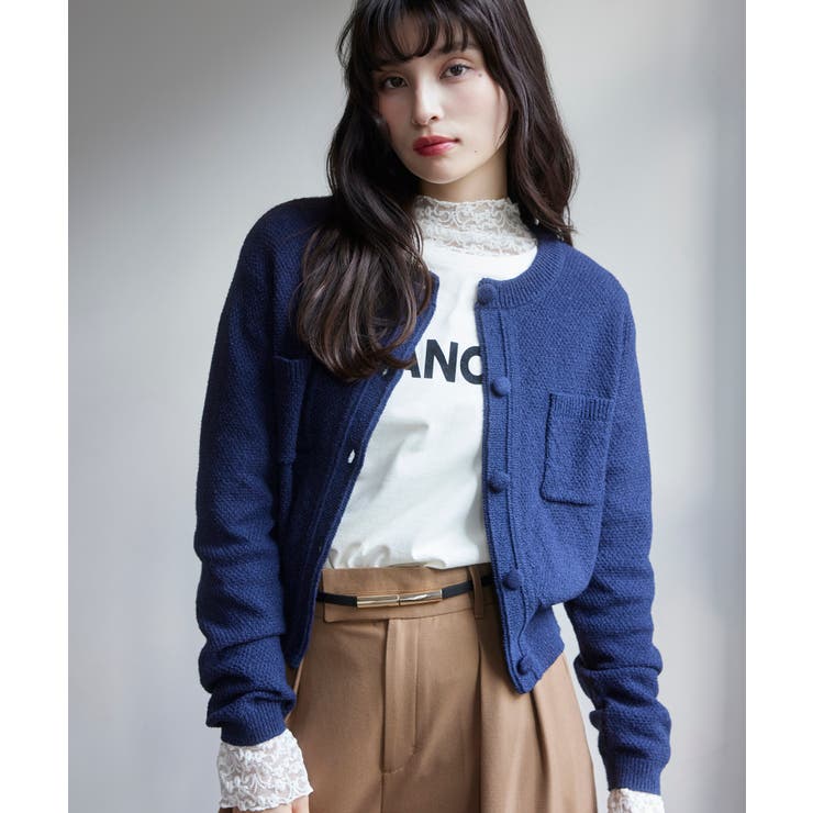 くるみ釦ニットカーディガン | VIS  | 詳細画像2 