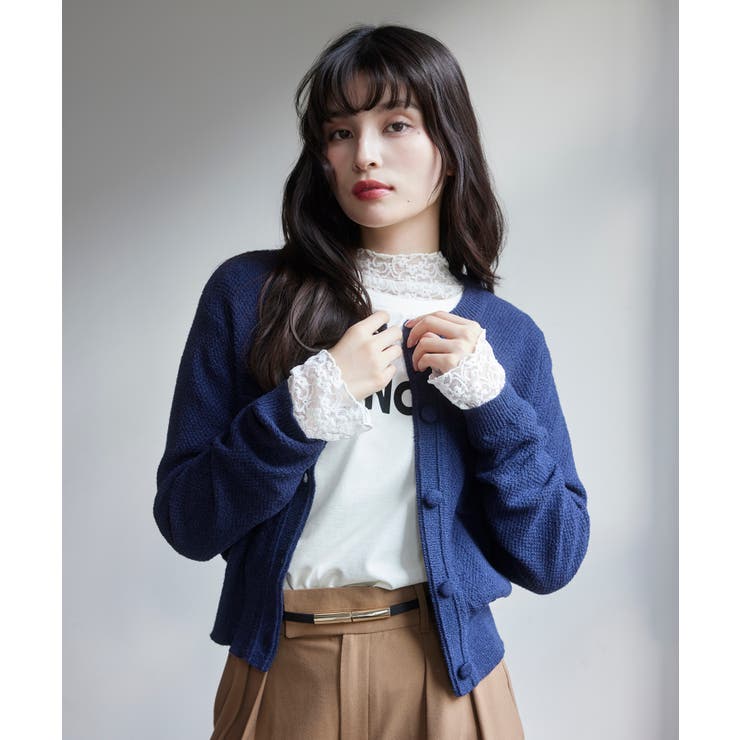 くるみ釦ニットカーディガン | VIS  | 詳細画像3 