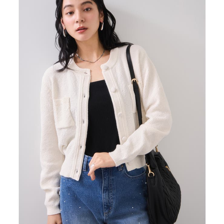 オフホワイト(15) | くるみ釦ニットカーディガン | VIS 