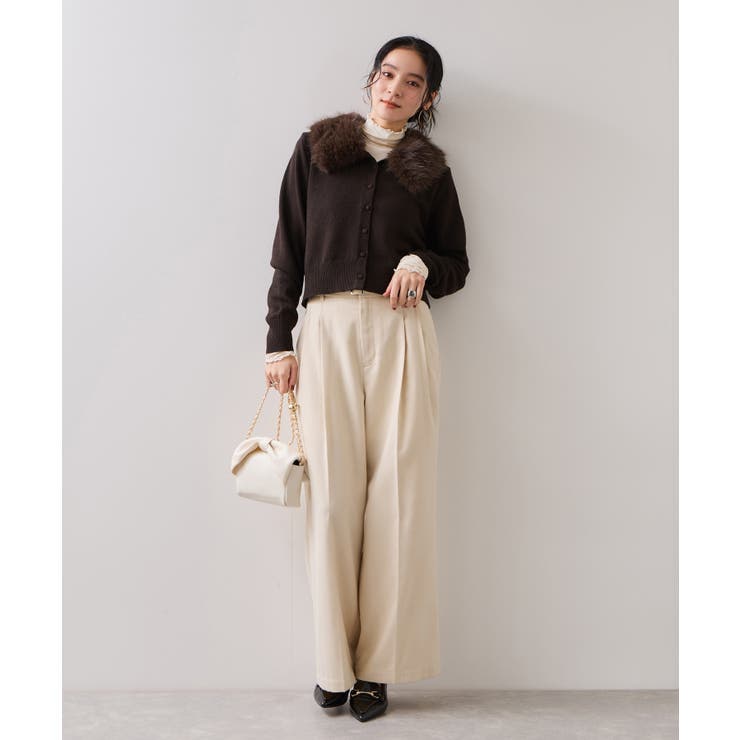 衿ファー取り外しカーディガン | VIS  | 詳細画像16 