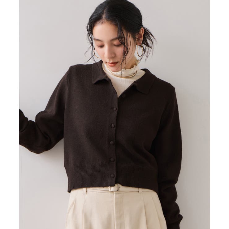 衿ファー取り外しカーディガン | VIS  | 詳細画像20 
