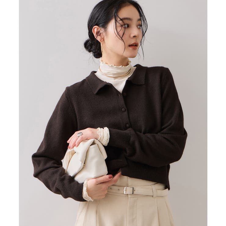 衿ファー取り外しカーディガン | VIS  | 詳細画像21 