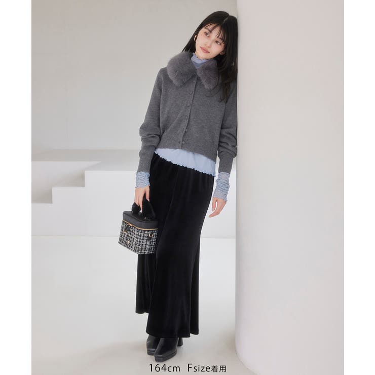 衿ファー取り外しカーディガン | VIS  | 詳細画像24 