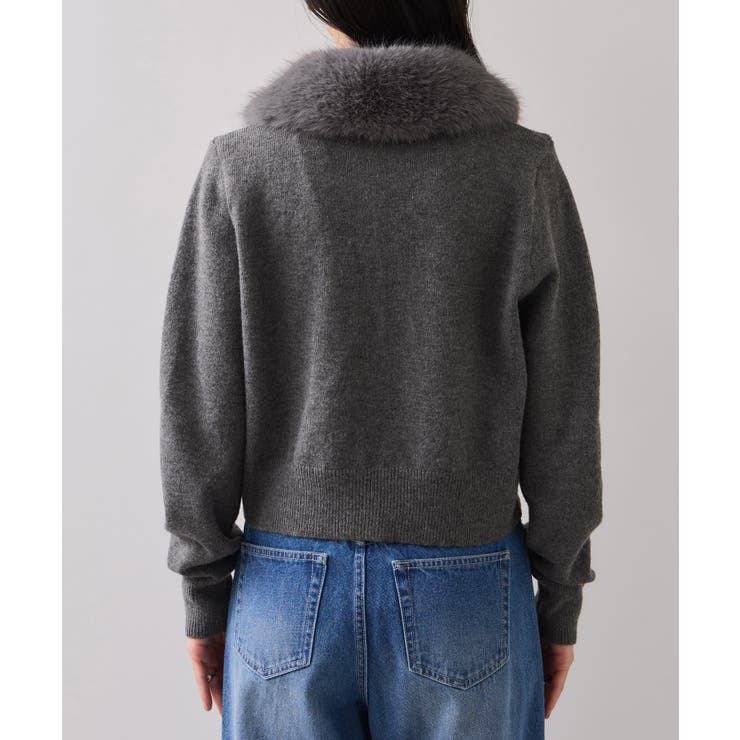 衿ファー取り外しカーディガン | VIS  | 詳細画像30 