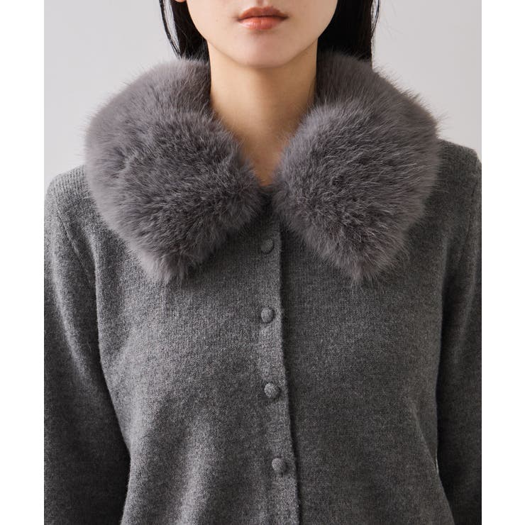 衿ファー取り外しカーディガン | VIS  | 詳細画像31 