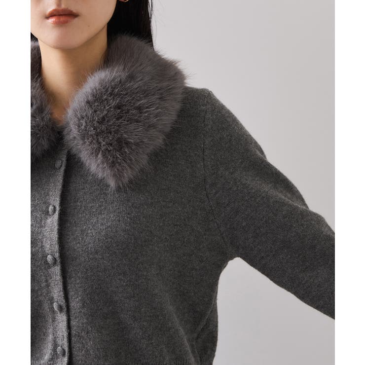 衿ファー取り外しカーディガン | VIS  | 詳細画像34 
