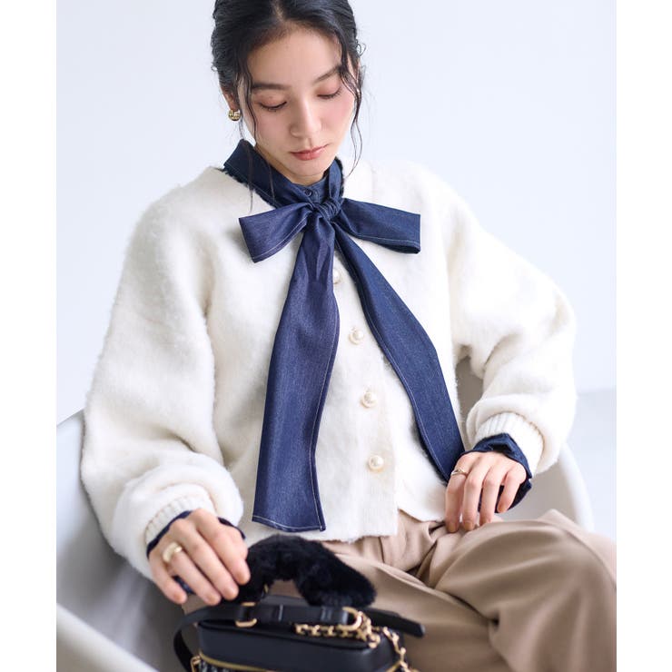 チェックアソートシャギーニットカーディガン/セットアップ対応 | VIS  | 詳細画像13 