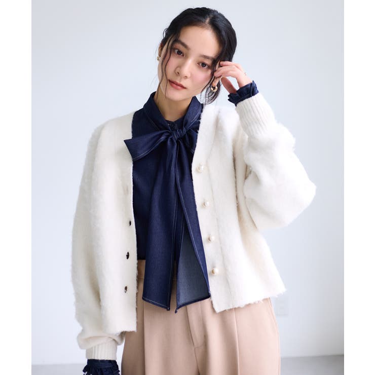 チェックアソートシャギーニットカーディガン/セットアップ対応 | VIS  | 詳細画像14 