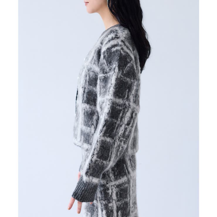 チェックアソートシャギーニットカーディガン/セットアップ対応 | VIS  | 詳細画像27 