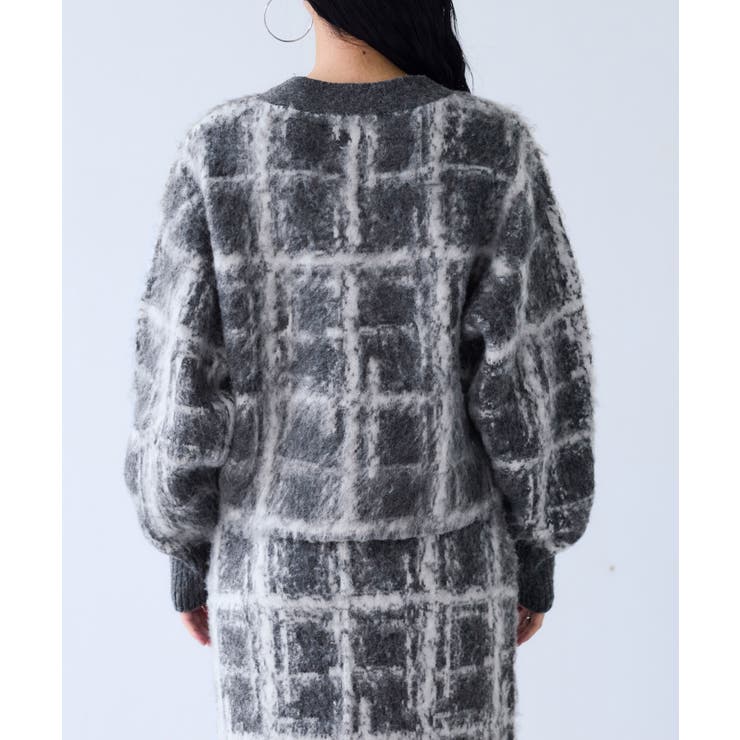 チェックアソートシャギーニットカーディガン/セットアップ対応 | VIS  | 詳細画像28 