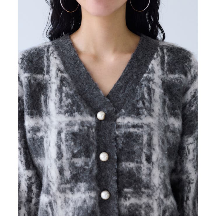 チェックアソートシャギーニットカーディガン/セットアップ対応 | VIS  | 詳細画像29 