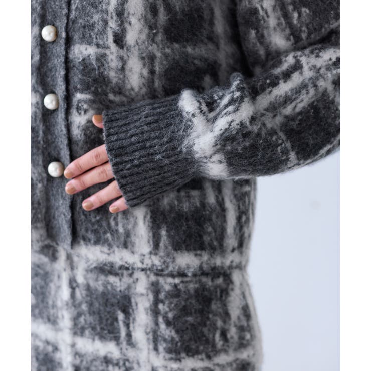 チェックアソートシャギーニットカーディガン/セットアップ対応 | VIS  | 詳細画像32 