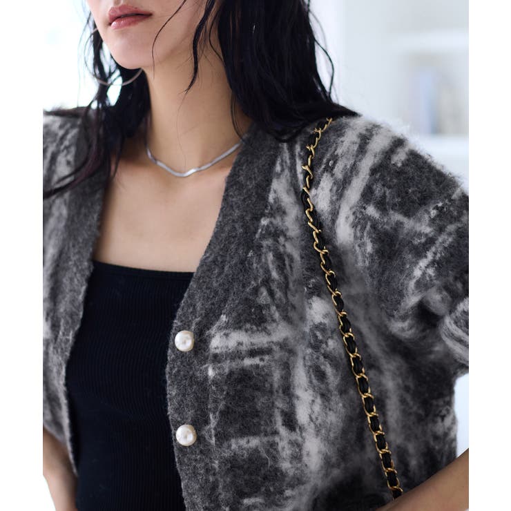 チェックアソートシャギーニットカーディガン/セットアップ対応 | VIS  | 詳細画像8 