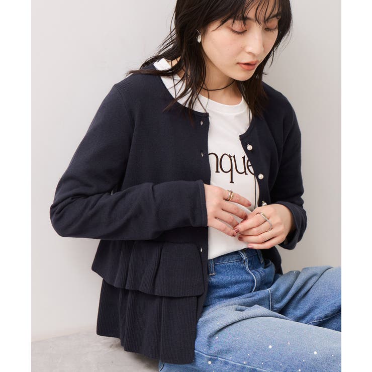 ティアードペプラムニットカーディガン | VIS  | 詳細画像11 