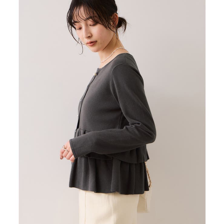 ティアードペプラムニットカーディガン | VIS  | 詳細画像14 