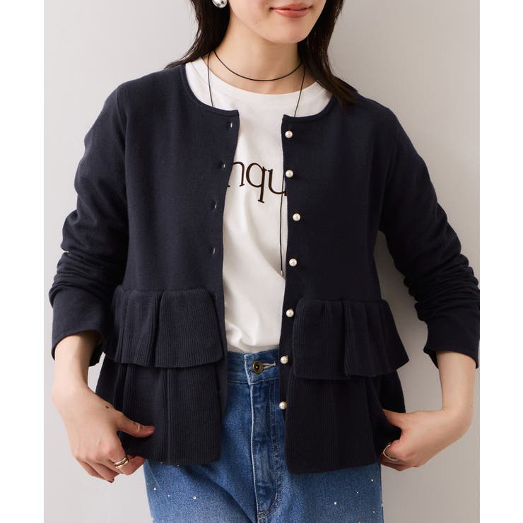 ティアードペプラムニットカーディガン | VIS  | 詳細画像9 