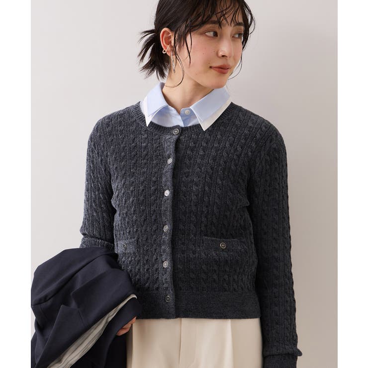 モールベロアケーブルカーディガントップス/イージーケア | VIS  | 詳細画像13 