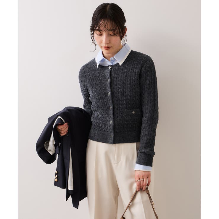 モールベロアケーブルカーディガントップス/イージーケア | VIS  | 詳細画像14 