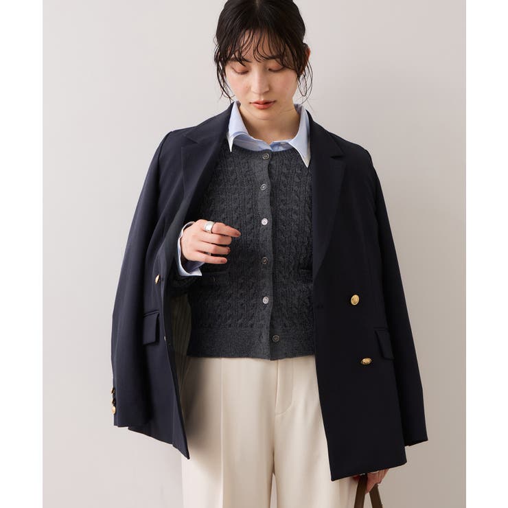 モールベロアケーブルカーディガントップス/イージーケア | VIS  | 詳細画像16 