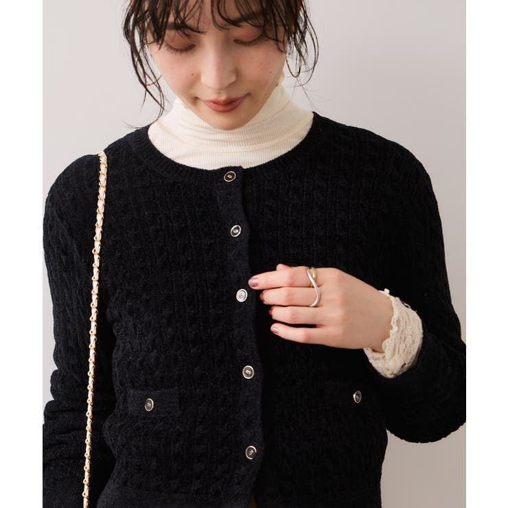 モールベロアケーブルカーディガントップス/イージーケア | VIS  | 詳細画像9 
