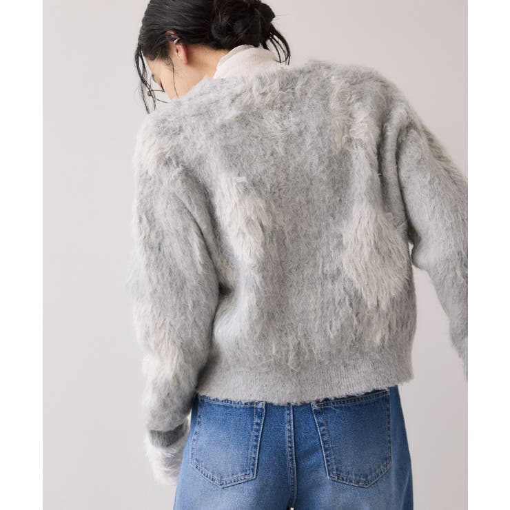 アート柄ジャガード起毛ニットカーディガン/イージーケア | VIS  | 詳細画像12 