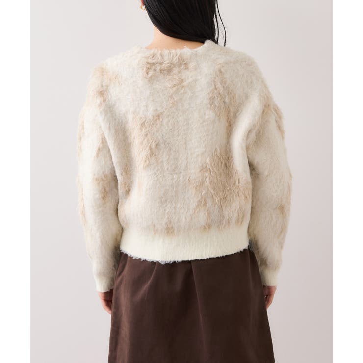 アート柄ジャガード起毛ニットカーディガン/イージーケア | VIS  | 詳細画像16 