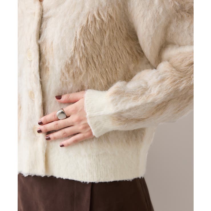 アート柄ジャガード起毛ニットカーディガン/イージーケア | VIS  | 詳細画像20 