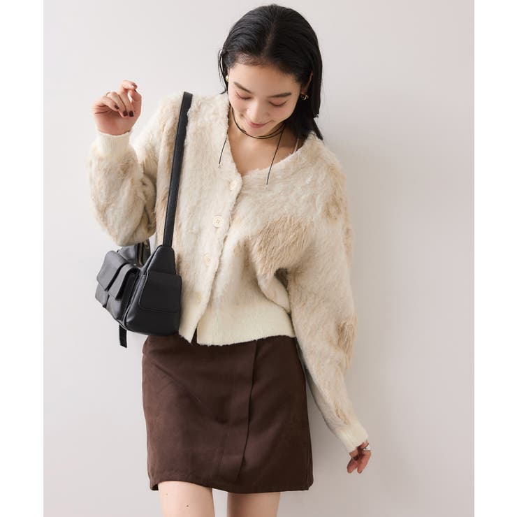 アート柄ジャガード起毛ニットカーディガン/イージーケア | VIS  | 詳細画像5 