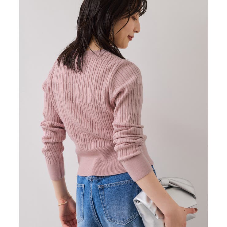 ケーブルコンパクトカーディガン | VIS  | 詳細画像10 