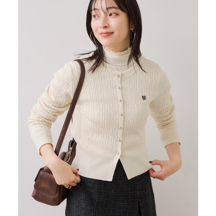 ケーブルコンパクトカーディガン | VIS  | 詳細画像4 