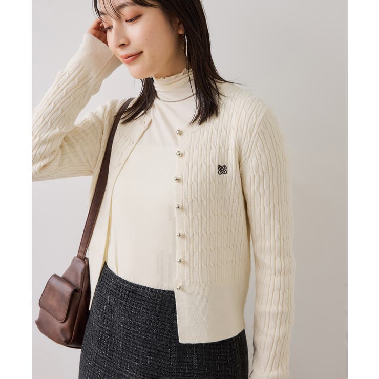 キナリ(16) | ケーブルコンパクトカーディガン | VIS 