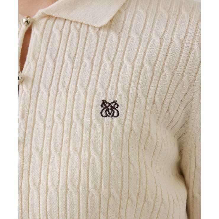 ポロ衿ケーブルカーディガン | VIS  | 詳細画像26 