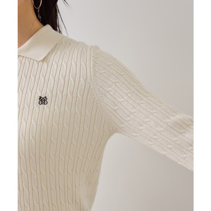 ポロ衿ケーブルカーディガン | VIS  | 詳細画像27 