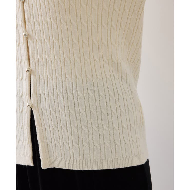ポロ衿ケーブルカーディガン | VIS  | 詳細画像28 