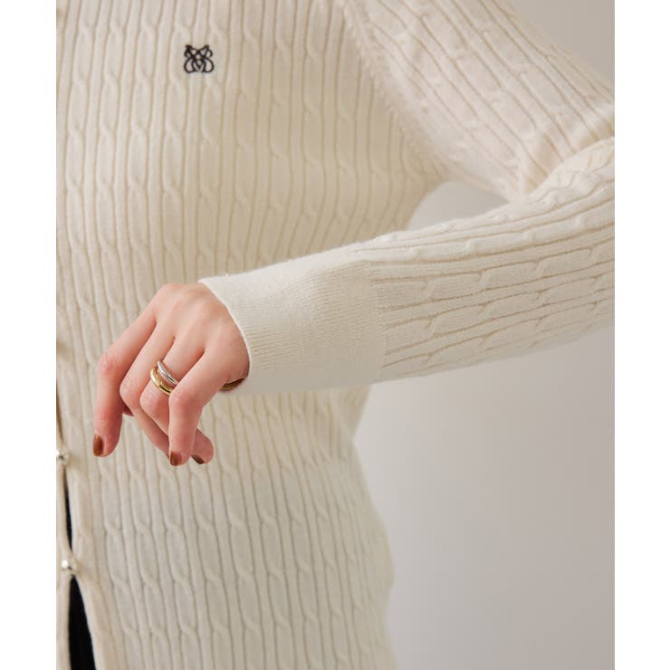 ポロ衿ケーブルカーディガン | VIS  | 詳細画像29 