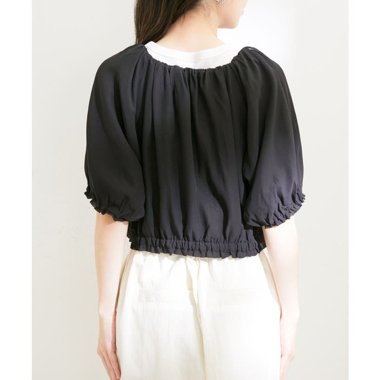 【洗える】リバーシブルシフォンジャガードブラウスカーディガン | VIS  | 詳細画像15 