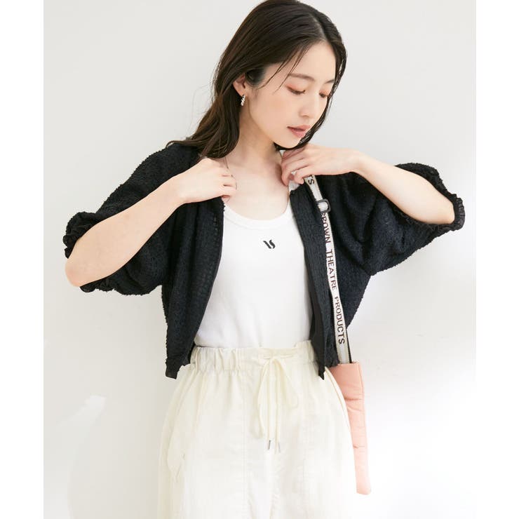 【洗える】リバーシブルシフォンジャガードブラウスカーディガン | VIS  | 詳細画像5 