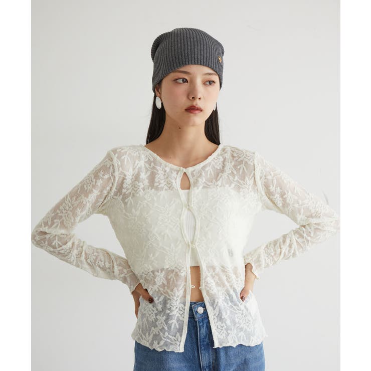 【前後2WAY】カットジャガードカーディガン【洗える】 | VIS  | 詳細画像5 