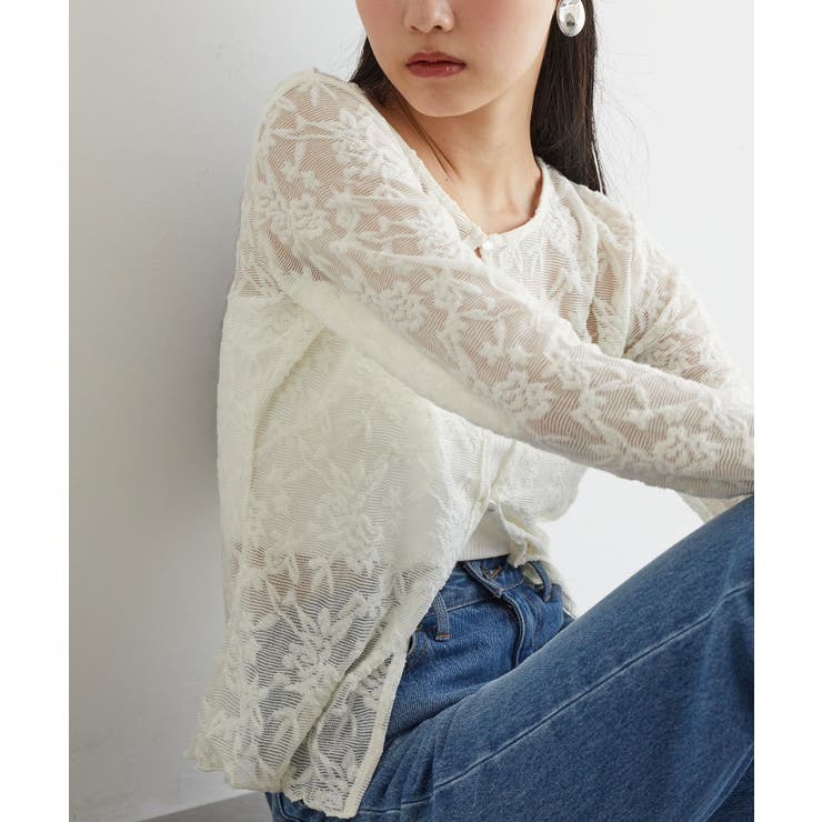 【前後2WAY】カットジャガードカーディガン【洗える】 | VIS  | 詳細画像6 