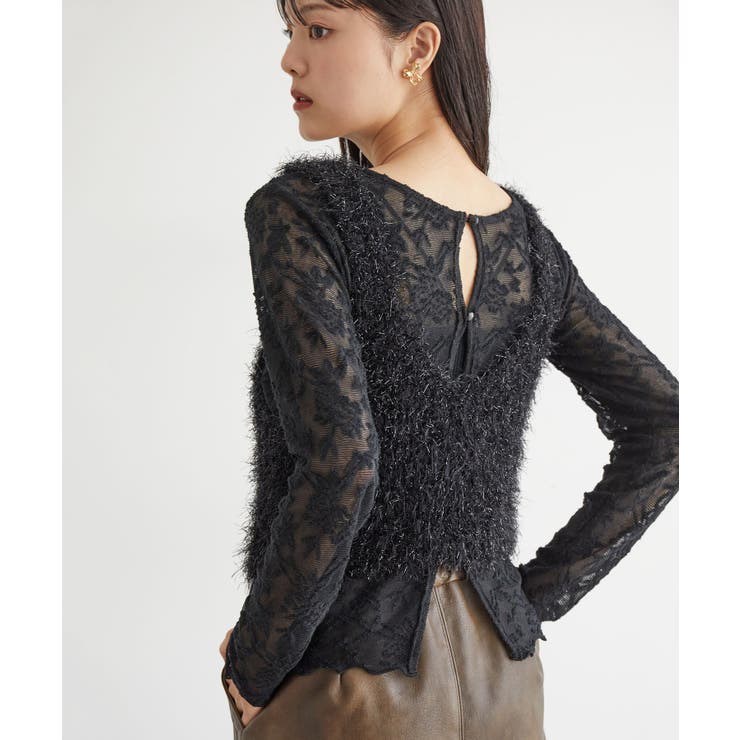 ブラック(01) | 【前後2WAY】カットジャガードカーディガン【洗える】 | VIS 