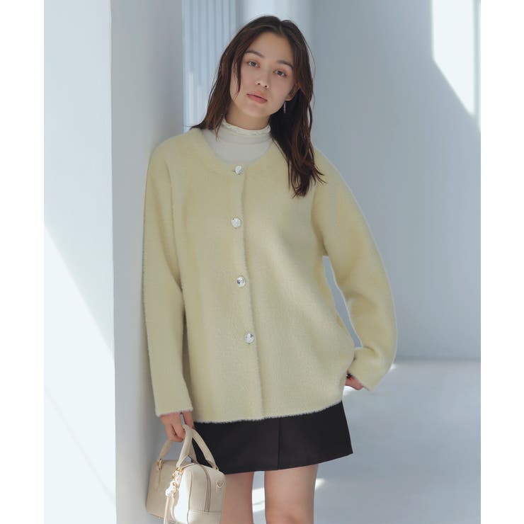 接結メタルボタンミニフェザーニットコート | VIS  | 詳細画像10 