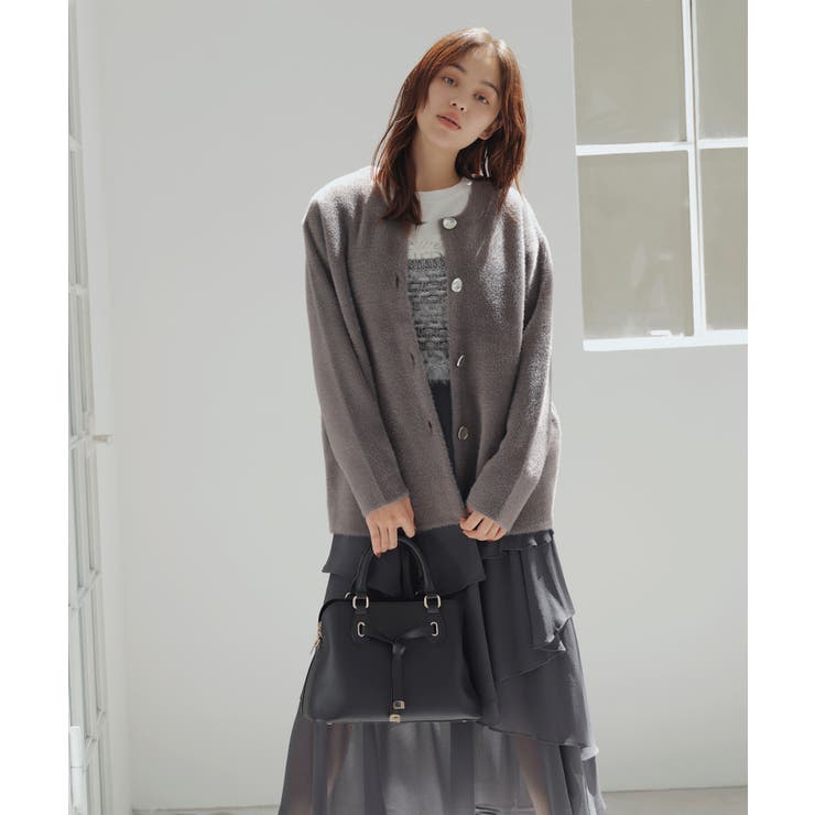 ブラウン系(22) | 接結メタルボタンミニフェザーニットコート | VIS 