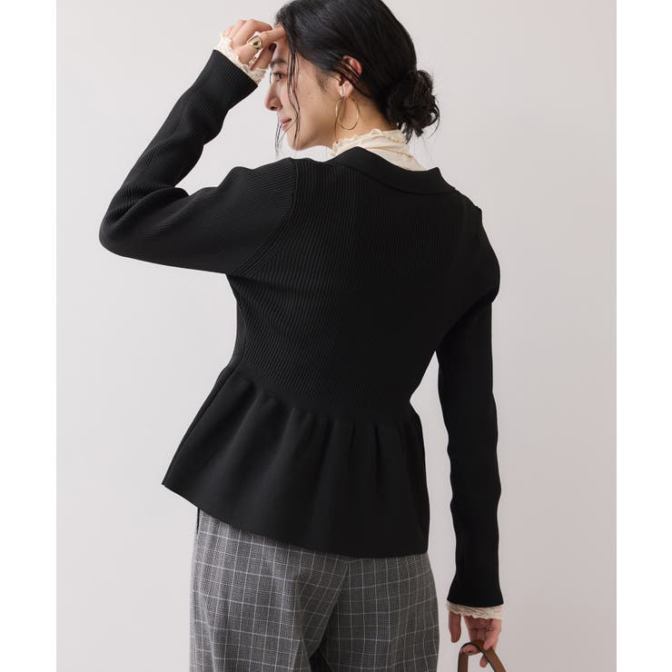 【洗える】襟付きペプラムカーディガン | VIS  | 詳細画像10 