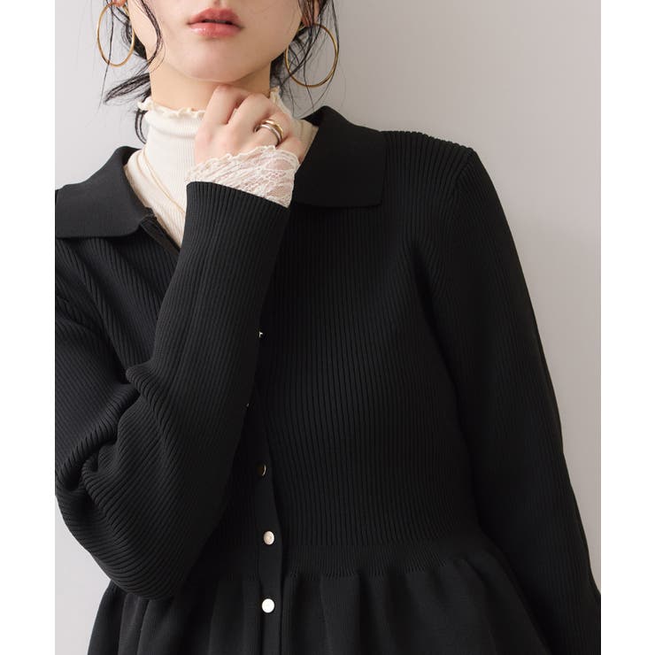 【洗える】襟付きペプラムカーディガン | VIS  | 詳細画像11 