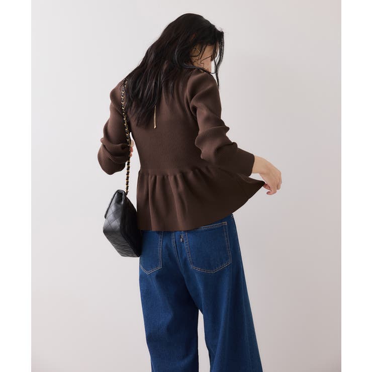 【洗える】襟付きペプラムカーディガン | VIS  | 詳細画像14 