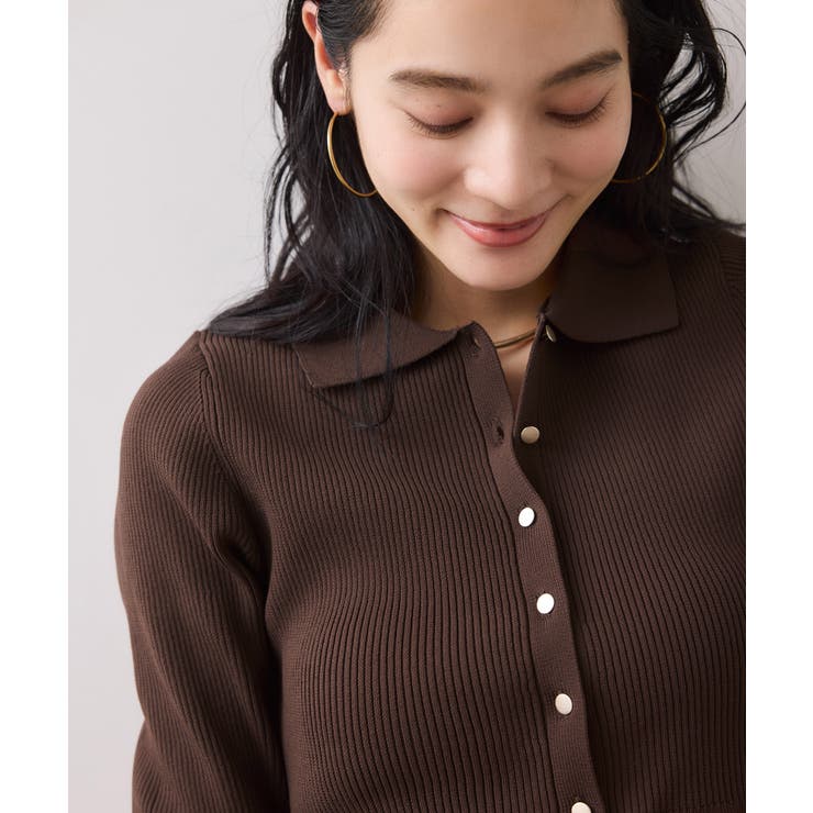 【洗える】襟付きペプラムカーディガン | VIS  | 詳細画像15 