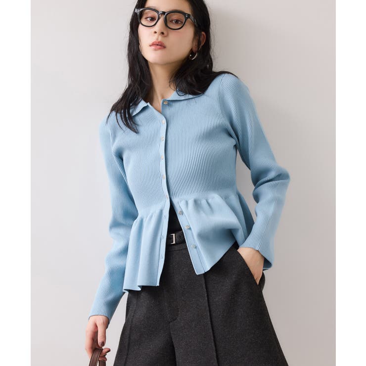 【洗える】襟付きペプラムカーディガン | VIS  | 詳細画像19 