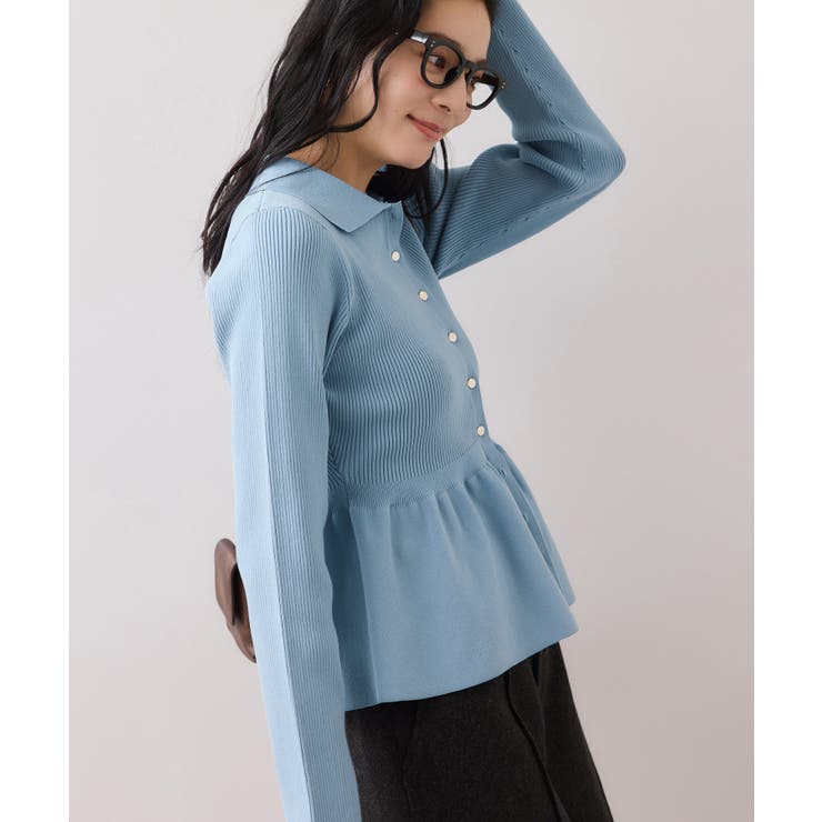 【洗える】襟付きペプラムカーディガン | VIS  | 詳細画像20 