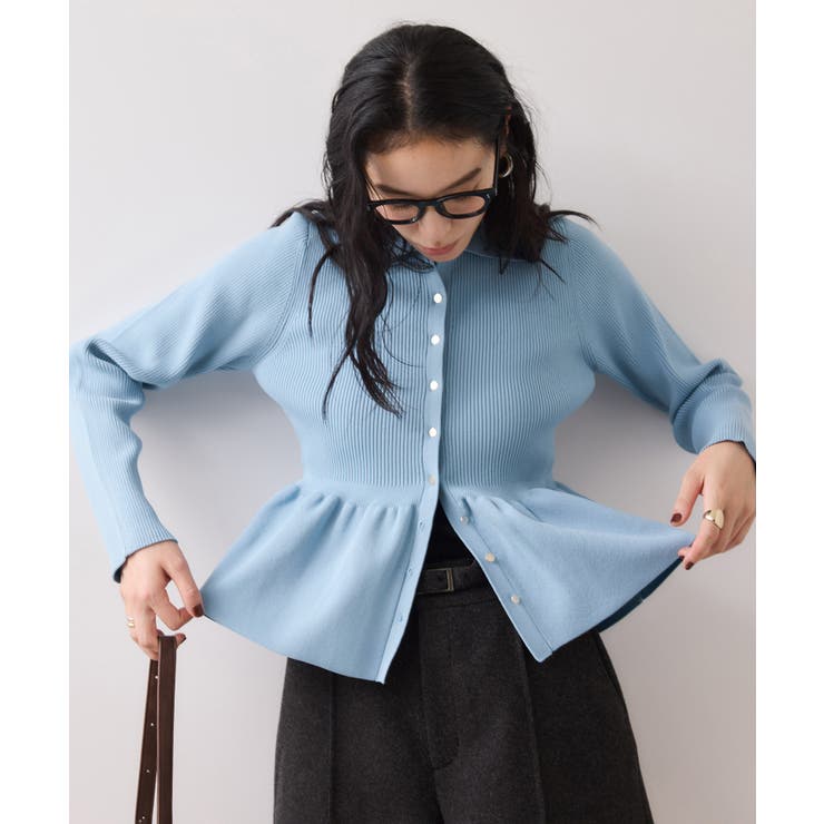 【洗える】襟付きペプラムカーディガン | VIS  | 詳細画像21 